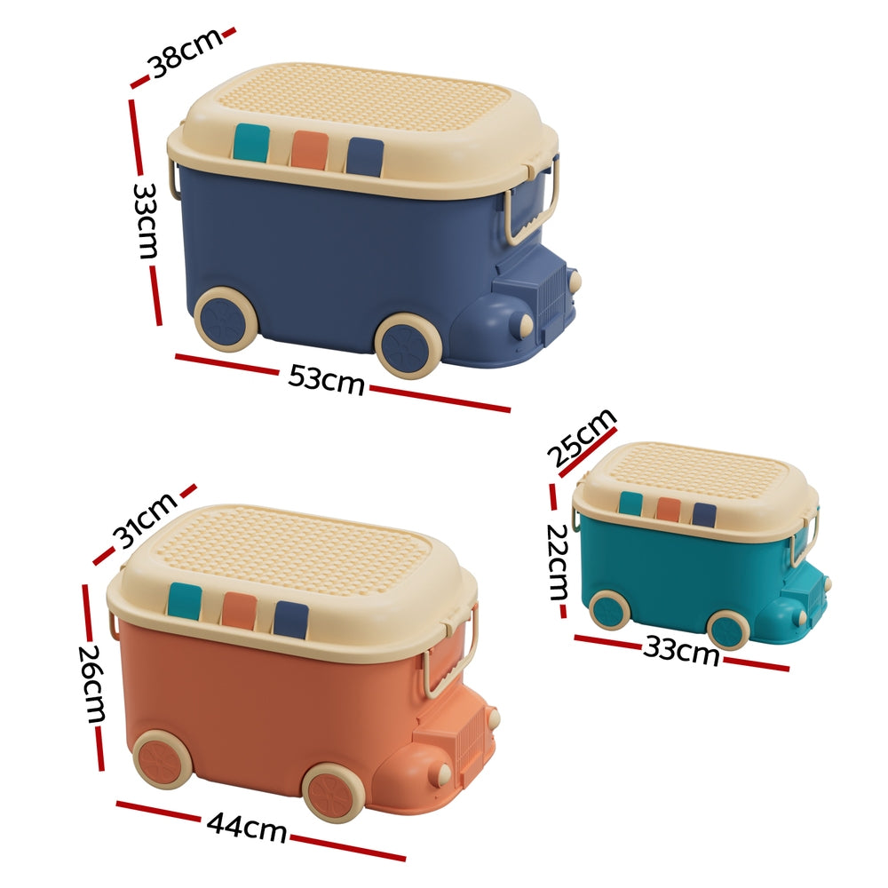 3PCS Car Toy Storage Box