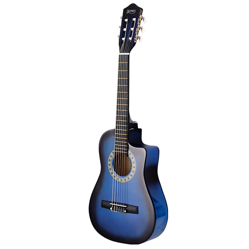 Classical Guitar Wooden Body Nylon String Beginner Kids Gift - Blue