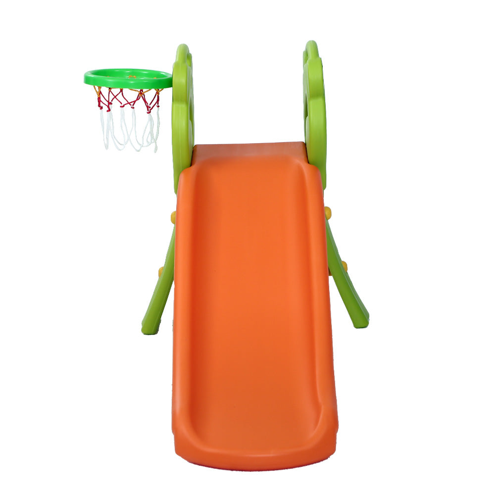 Slide Set Basketball Hoop Indoor Outdoor Playground Toys 100cm Orange