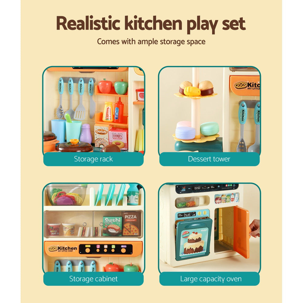 Kitchen Pretend Play Set Cooking Sound Steam Light Function