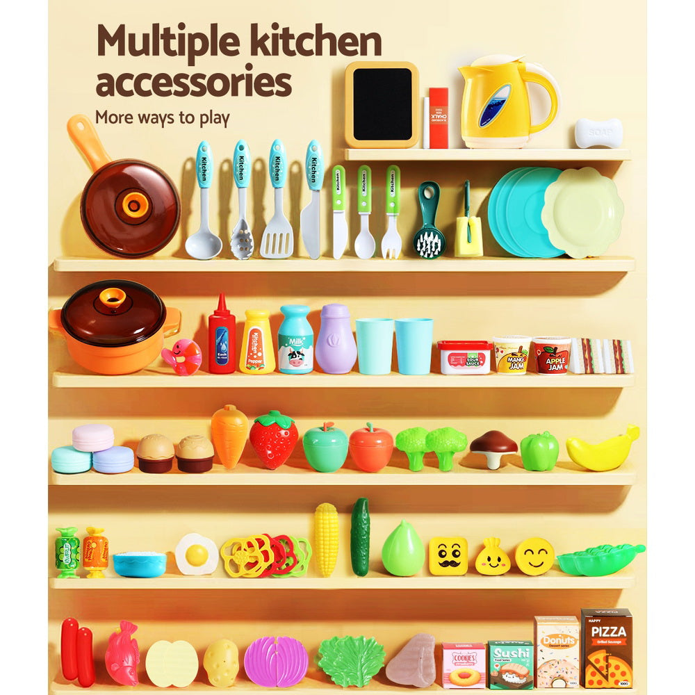 Kitchen Pretend Play Set Cooking Sound Steam Light Function