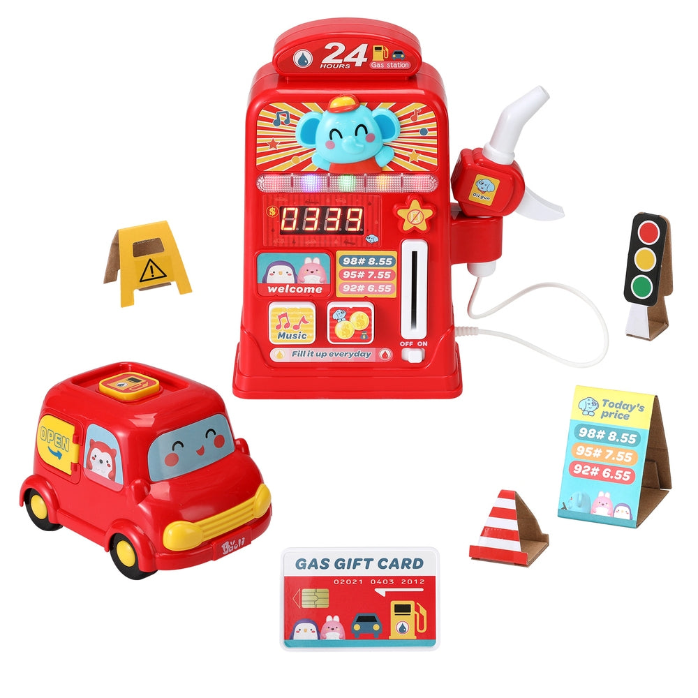 Gas Petrol Station Pumper Pretend Play Toys Car Music Card Playset