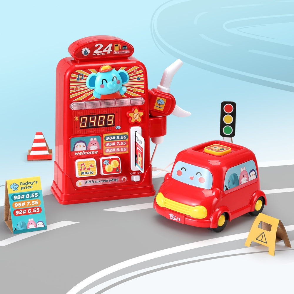 Gas Petrol Station Pumper Pretend Play Toys Car Music Card Playset