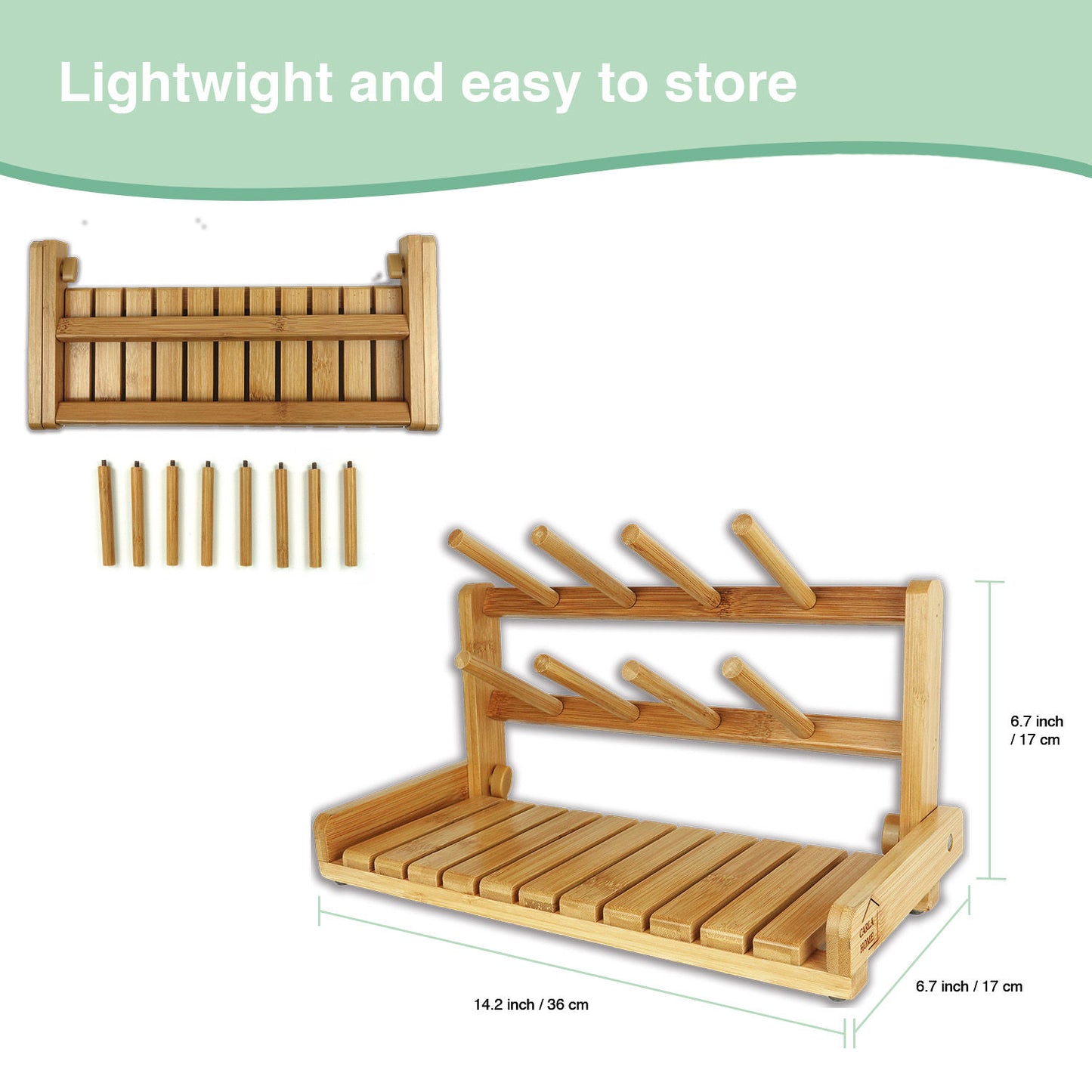 Portable Bamboo Baby Bottle Drying Rack