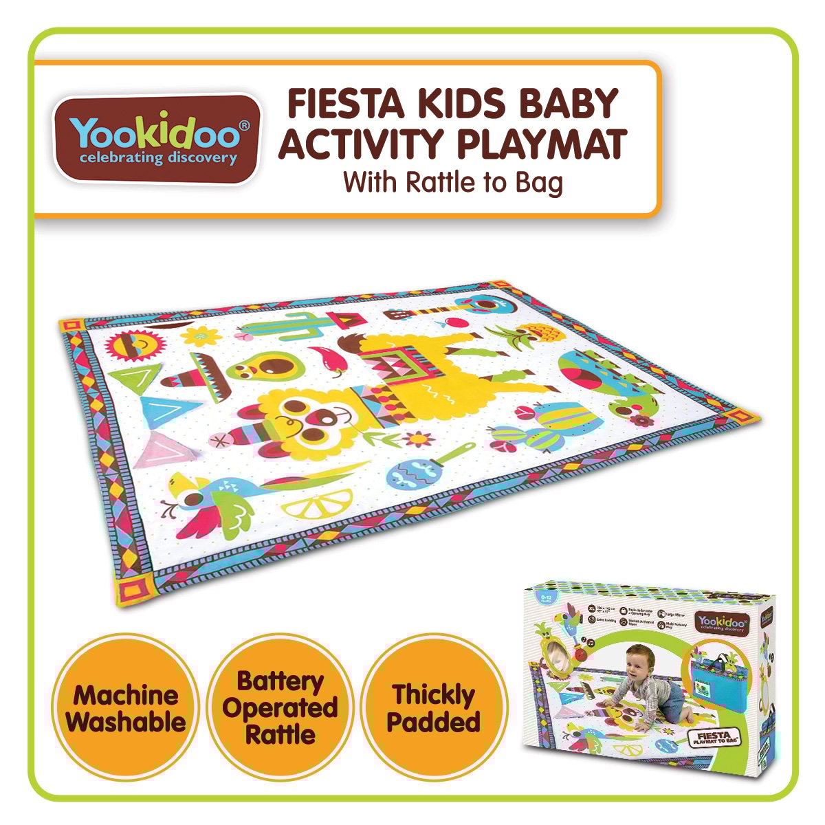 Activity Playmat To Bag With Musical Rattle Padded