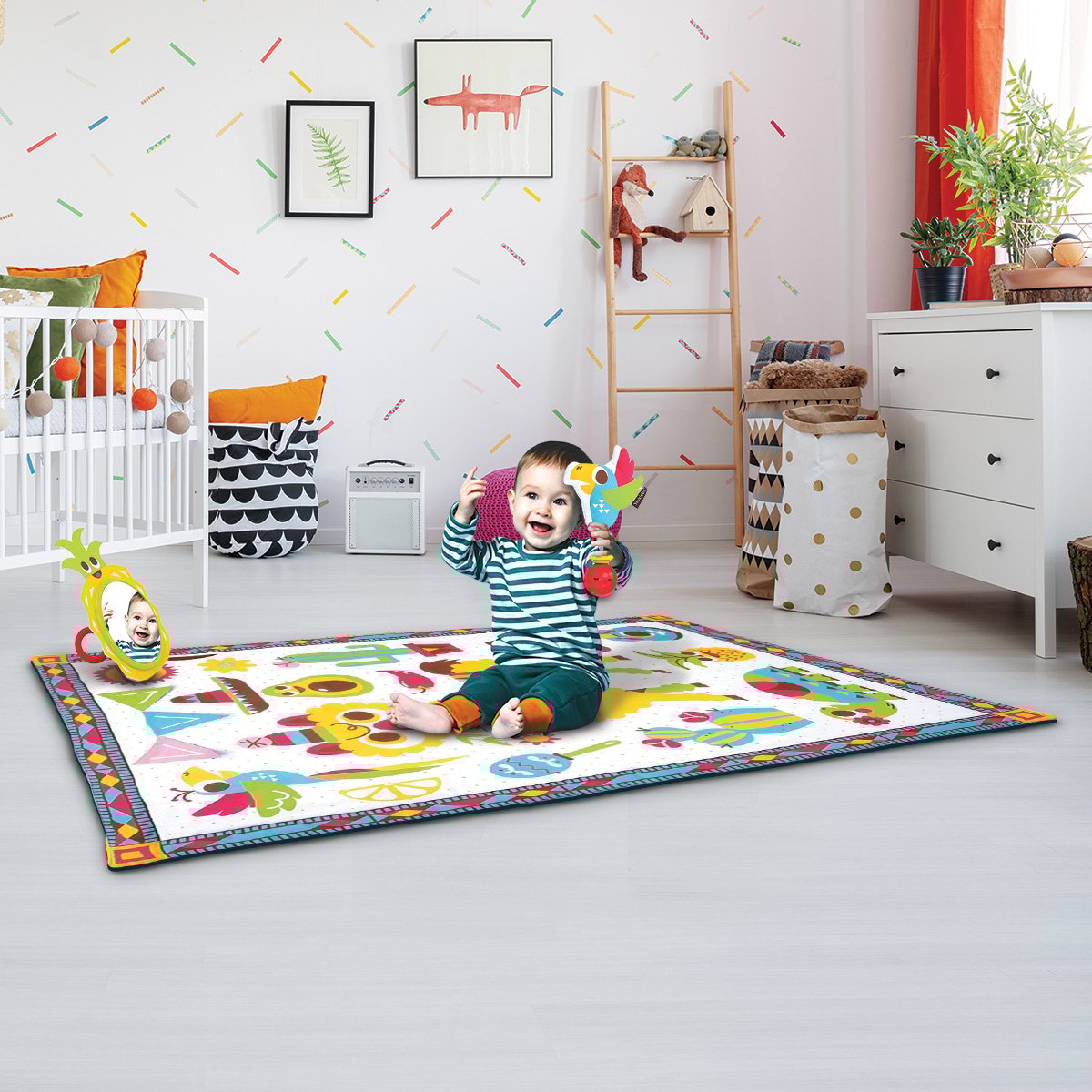 Activity Playmat To Bag With Musical Rattle Padded