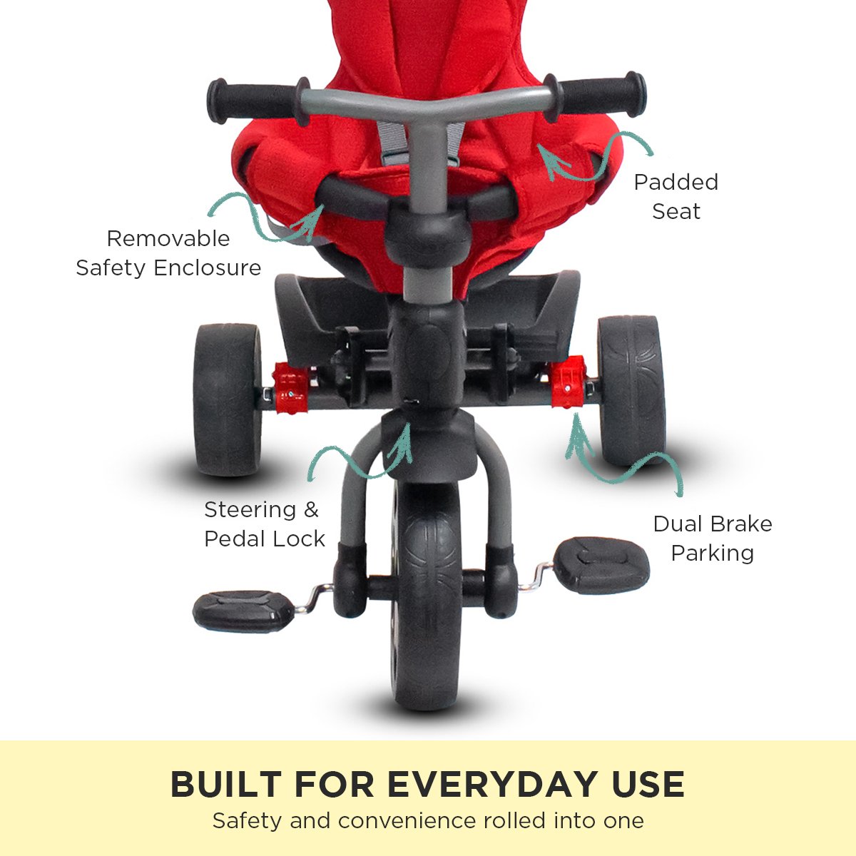 Explorer 3-stage Kids Trike With Canopy - Red