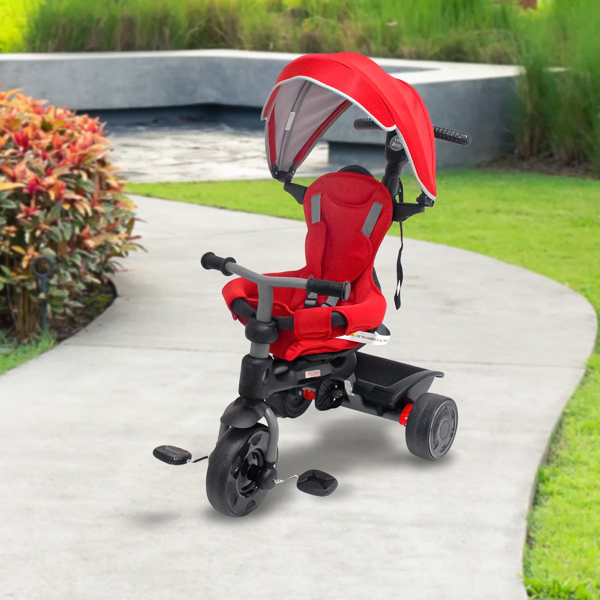 Explorer 3-stage Kids Trike With Canopy - Red