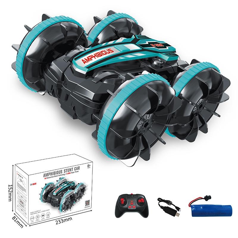 Amphibious Stunt Rc Car - Double-sided Rolling - 2.4g - Electric - Kids' Toy - Red