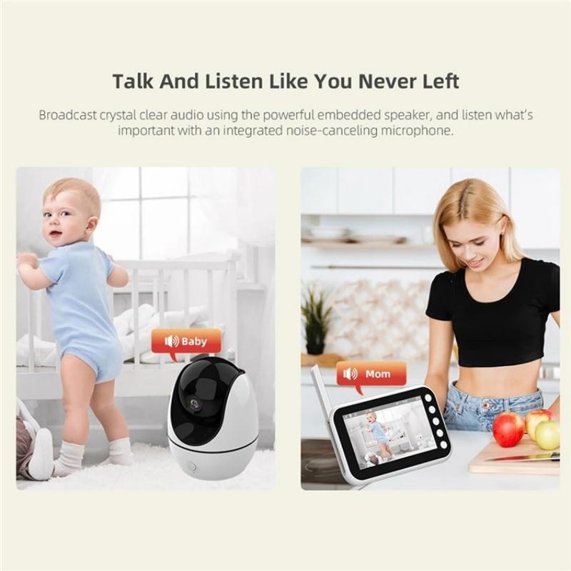 Baby Video Monitor With Two-Way Voice Temperature Display And Music Player