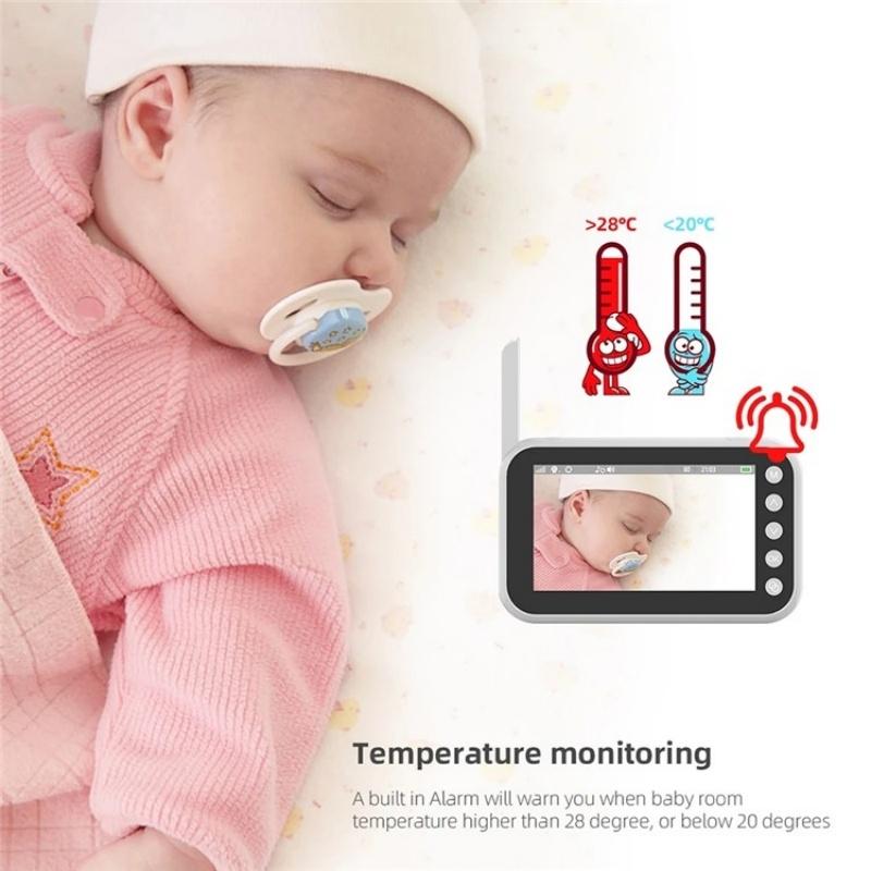Baby Video Monitor With Two-Way Voice Temperature Display And Music Player
