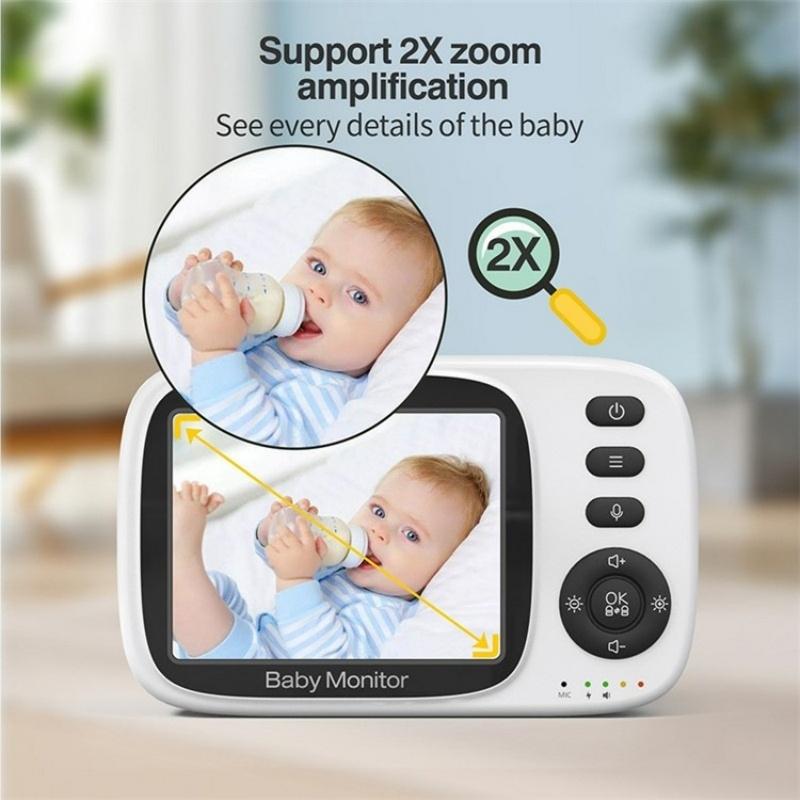 Baby Monitor With 2-Way Voice Temperature Monitoring & 3.2 Screen