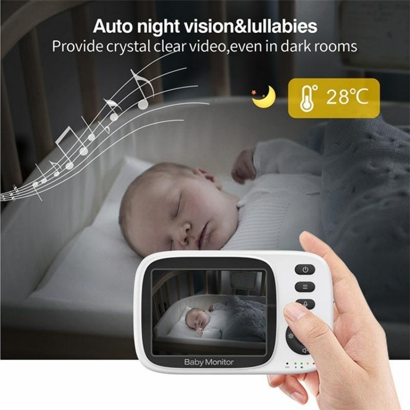 Baby Monitor With 2-Way Voice Temperature Monitoring & 3.2 Screen