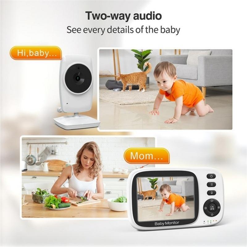 Baby Monitor With 2-Way Voice Temperature Monitoring & 3.2 Screen