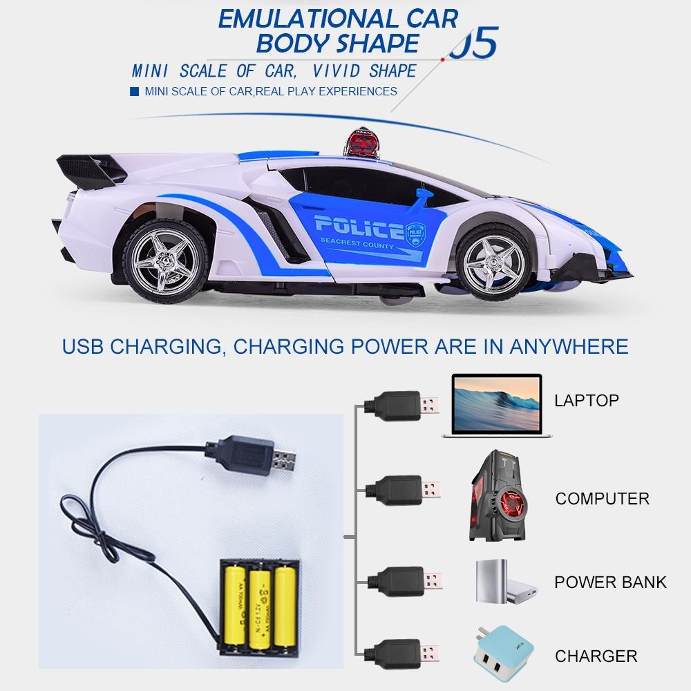 Remote-controlled Deformable Toy Car - 4 Channels - Blue