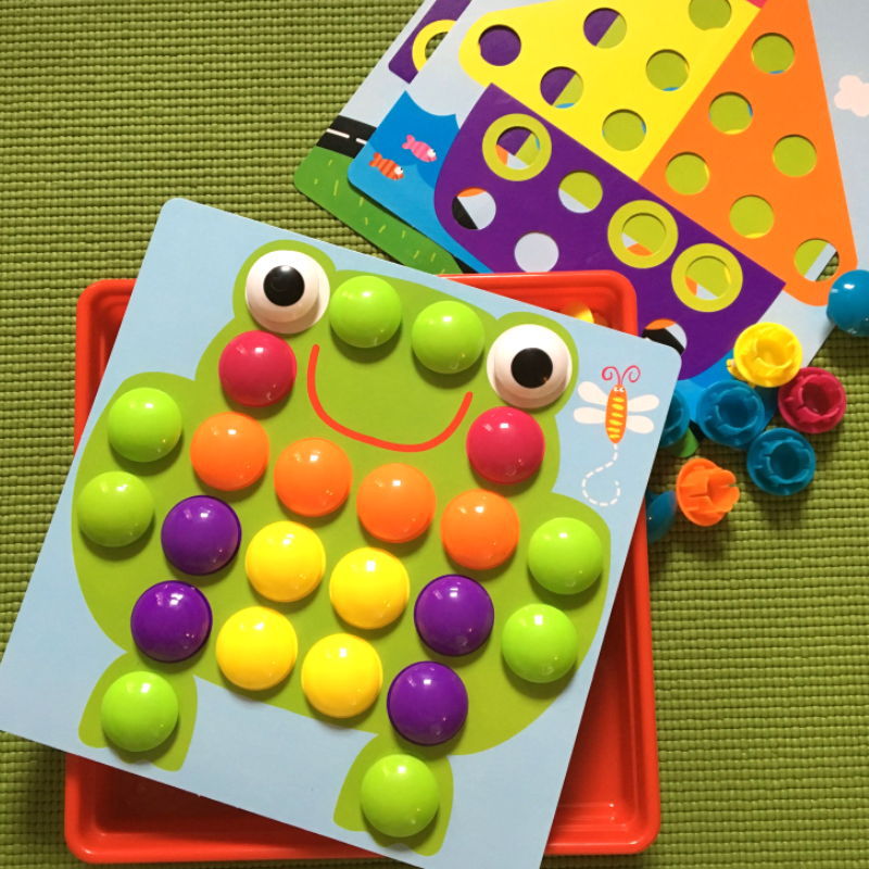 Creative Button Art Toy Set for Kids - Educational Color Matching Puzzle for Ages 3+