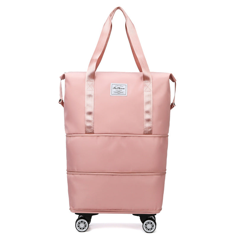 Pink Large Capacity Foldable Travel Bags with wheels | Perfect hospital bag for Mama!