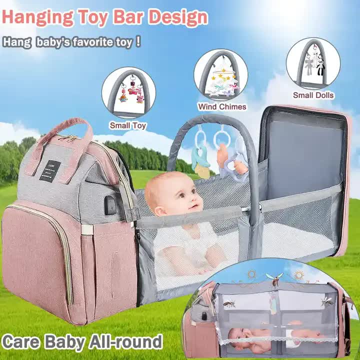 Multi-Function Baby Diaper Backpack (Grey)