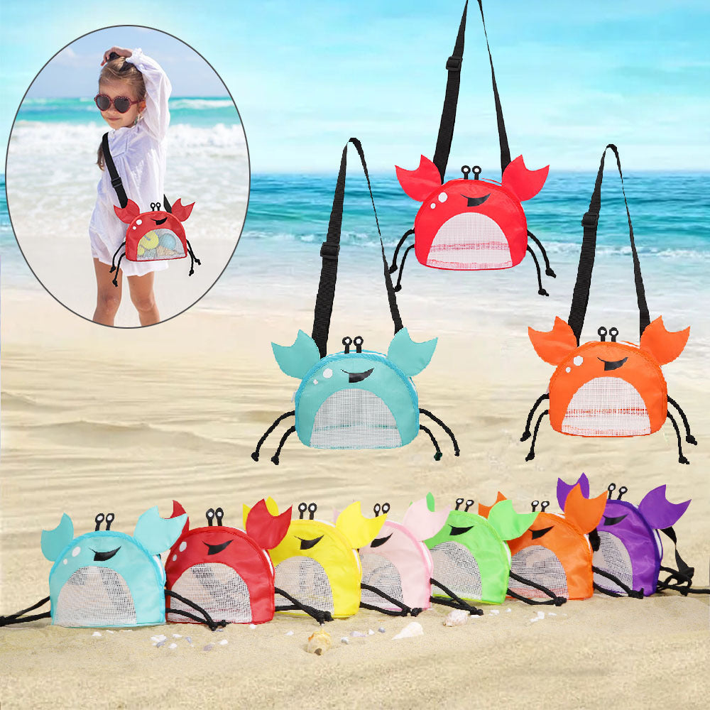 Crab Mesh Beach Bag for Kids - Blue Shell Collector