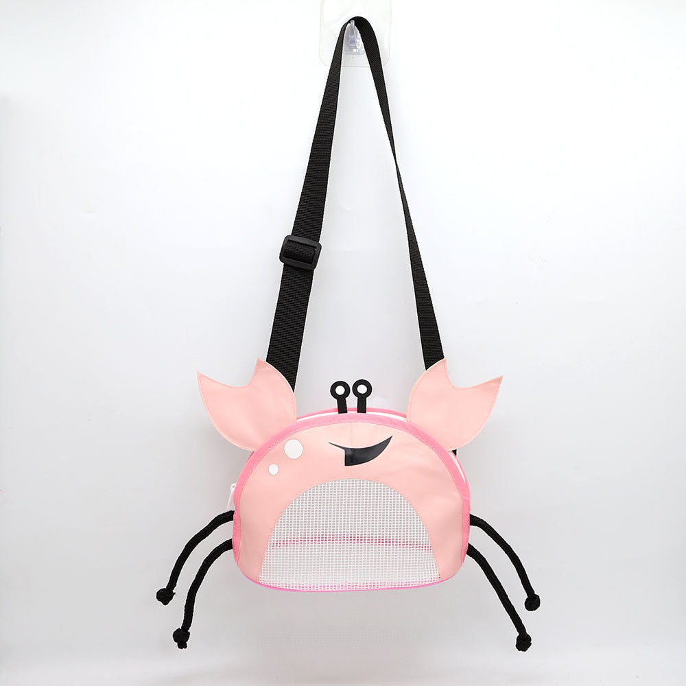 Crab Mesh Beach Bag for Kids - Pink Shell Collector