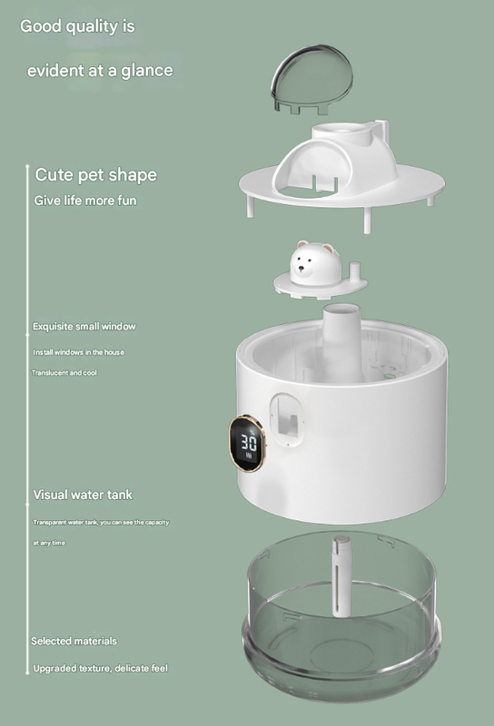 Green Astronaut Humidifier with LED Night Light - Whisper Quiet for Bedroom