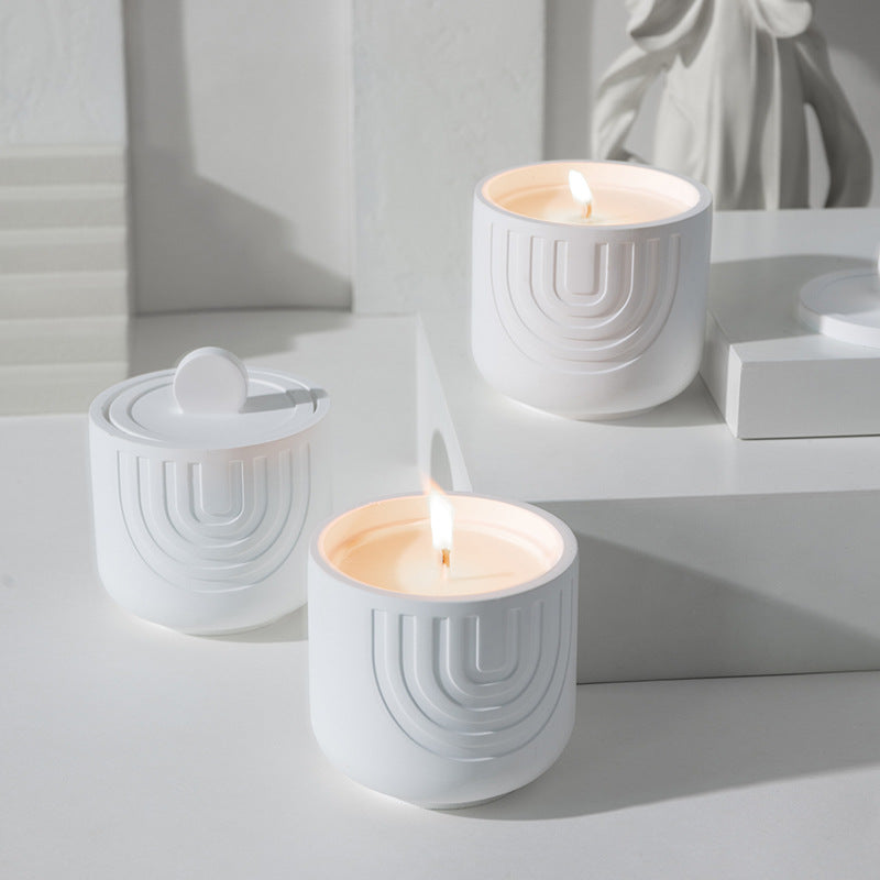 (Jasmine)Scented Candle - Soy Wax Candle in Ceramic Pot