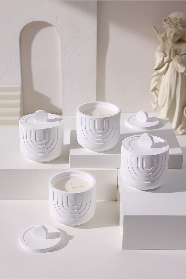 (Jasmine)Scented Candle - Soy Wax Candle in Ceramic Pot