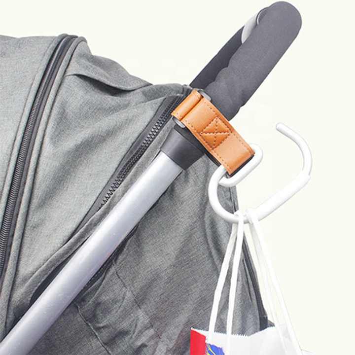 Black Pram Hooks with Velcro for Mom Bags and Accessories (4 Pack)