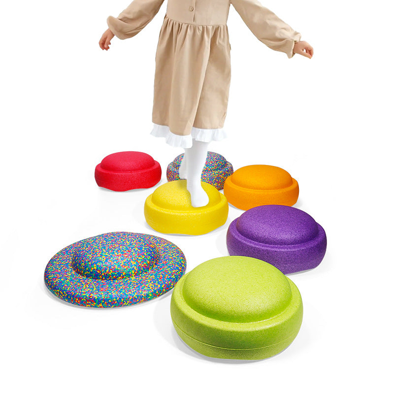 Rainbow Balance Stepping Stone - Sensory Training Toy for Kids, Yellow circle Step