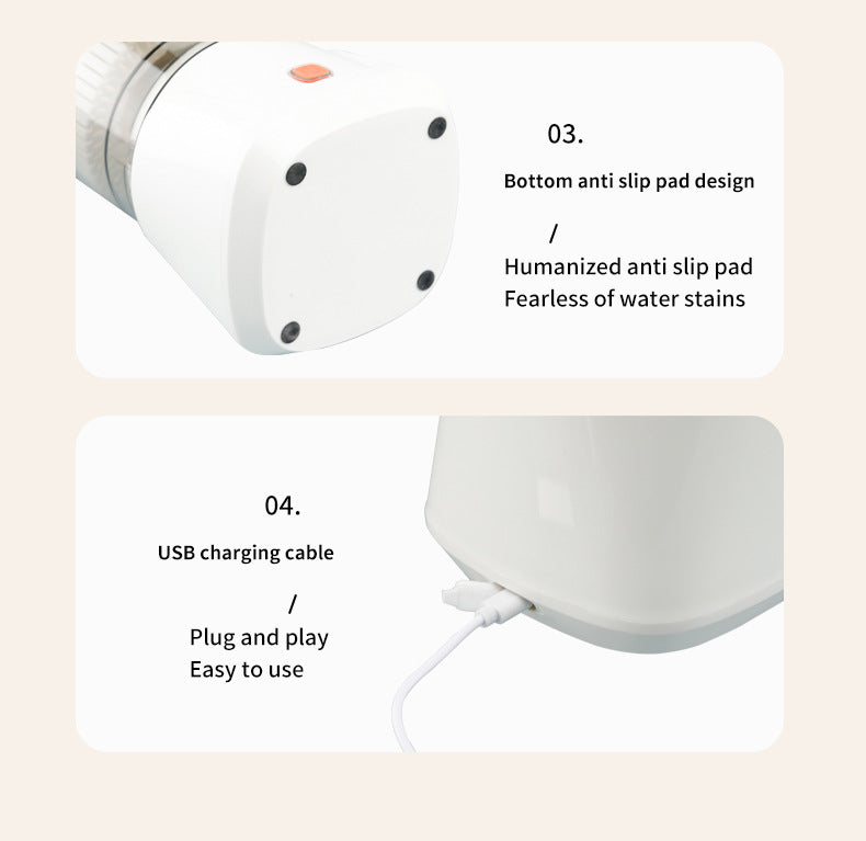 White Electric Citrus Juicer Press - Portable, Large Caliber, One-Click Operation(3.7v 1500 mAh battery)