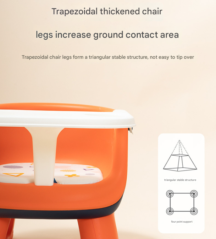 Booster Dining Chair with Removable Tray - Safe, Stable & Fun Squeaky Cushion