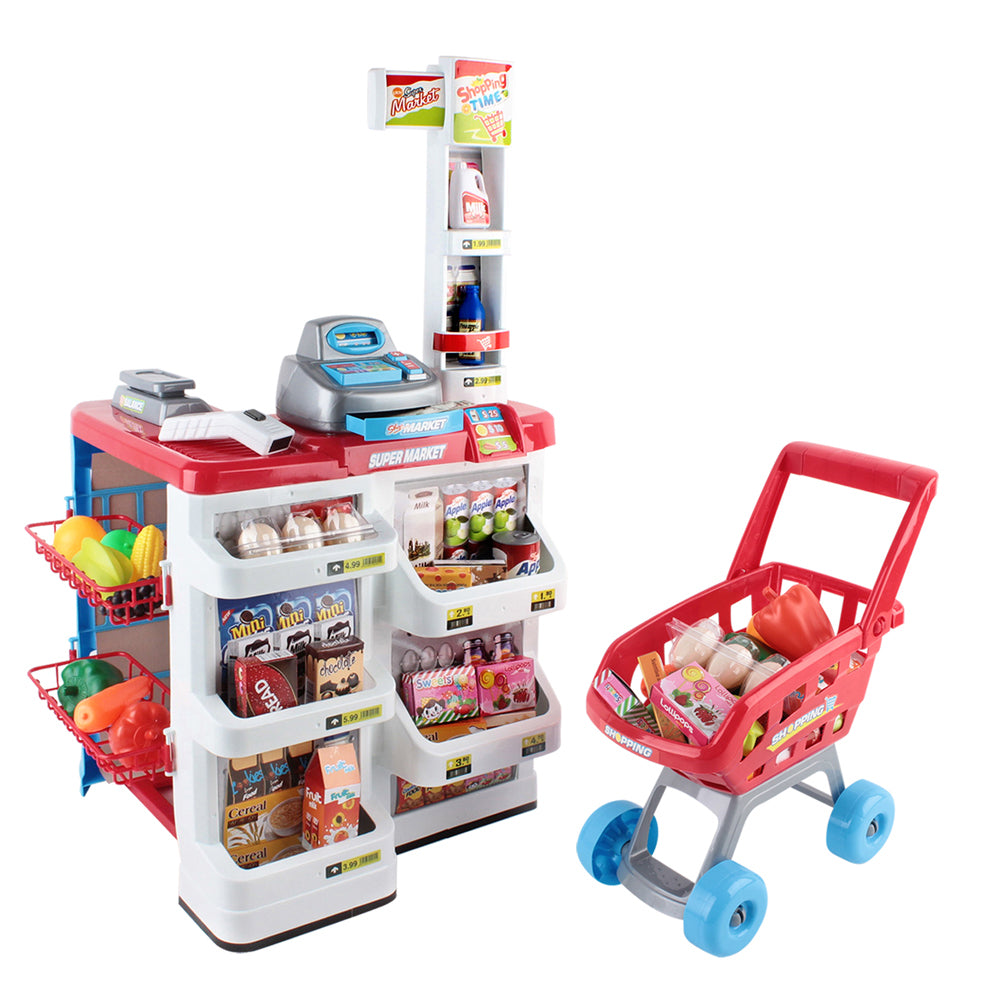 Play Supermarket 24 Piece Playset Cash Register Trolley