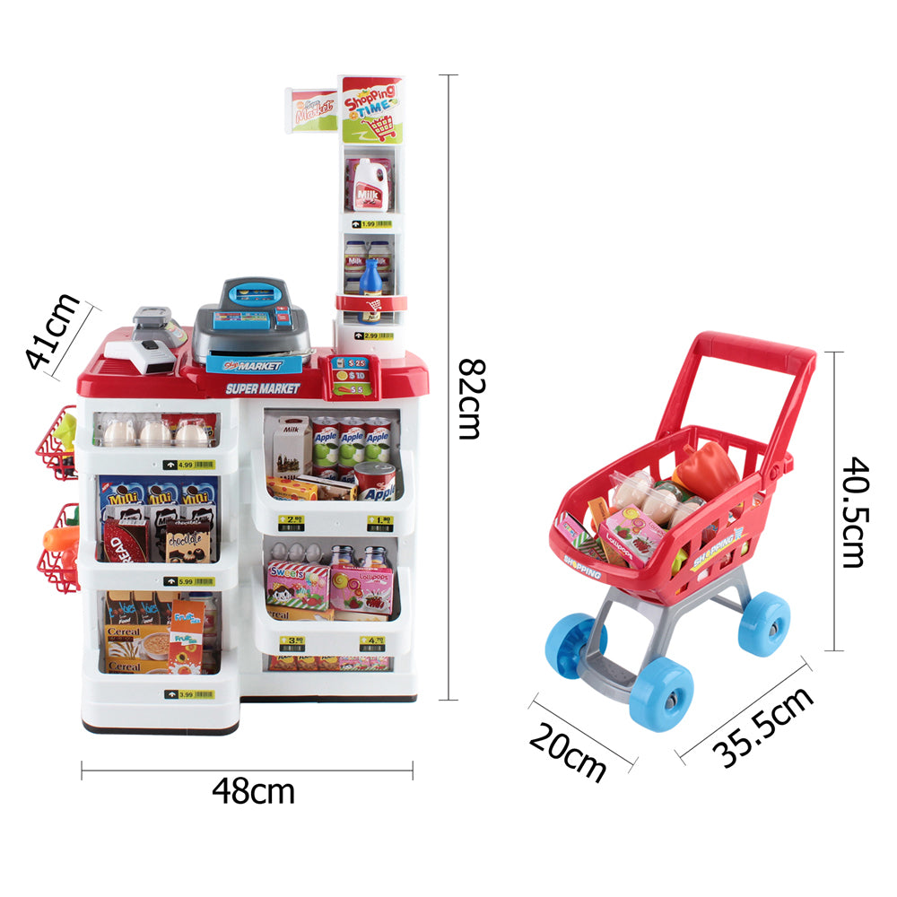 Play Supermarket 24 Piece Playset Cash Register Trolley