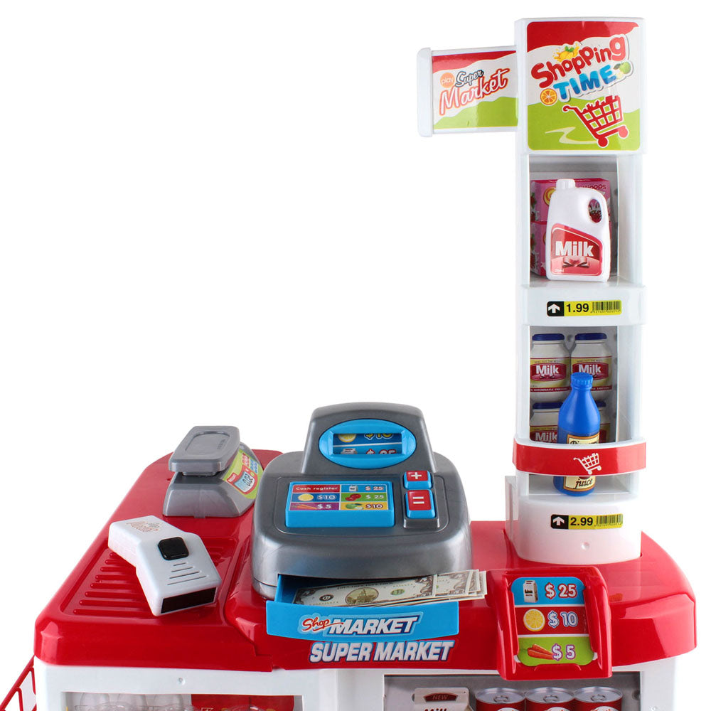 Play Supermarket 24 Piece Playset Cash Register Trolley