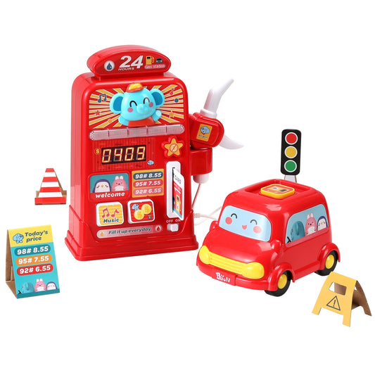Gas Petrol Station Pumper Pretend Play Toys Car Music Card Playset