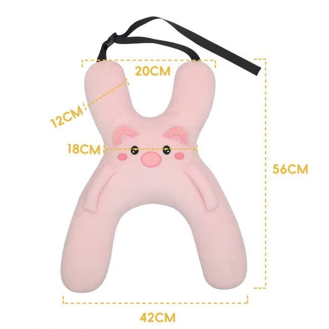 Christmas gift for kids-Kids Travel Pillow, Ergonomic Plush Support for Car Rides, Comfortable Sleep Companion for Children（pink dog）