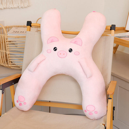 Christmas gift for kids-Kids Travel Pillow, Ergonomic Plush Support for Car Rides, Comfortable Sleep Companion for Children（pink pig）