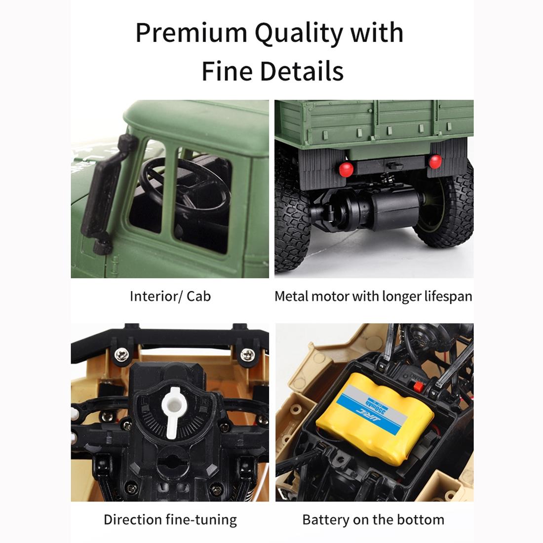 2.4ghz 4ch Rc Dongfeng 8 Six-wheeled Armor Truck Toy - Green