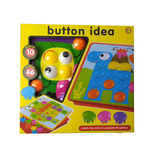 Creative Button Art Toy Set for Kids - Educational Color Matching Puzzle for Ages 3+