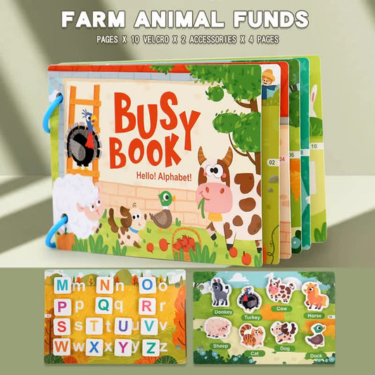 Themed Busy Book Set all 5 books- Educational Activity Books for Preschool Learning (Farm, Vehicles, Dinosaurs, Ocean, and Forest,5 books in total)