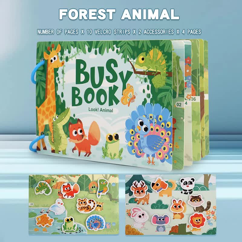 Themed Busy Book Set all 5 books- Educational Activity Books for Preschool Learning (Farm, Vehicles, Dinosaurs, Ocean, and Forest,5 books in total)