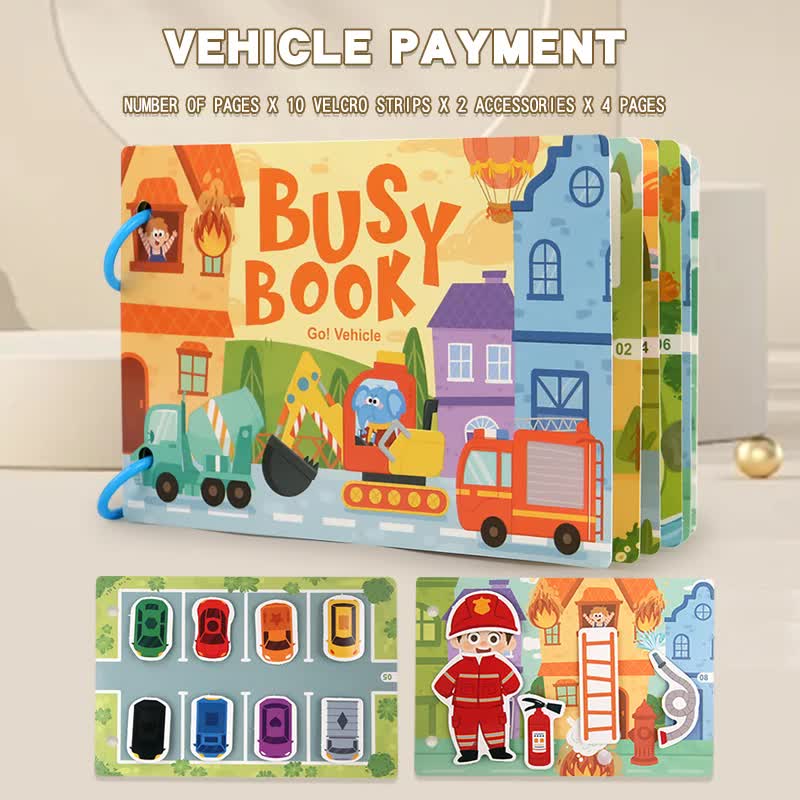 Themed Busy Book Set all 5 books- Educational Activity Books for Preschool Learning (Farm, Vehicles, Dinosaurs, Ocean, and Forest,5 books in total)