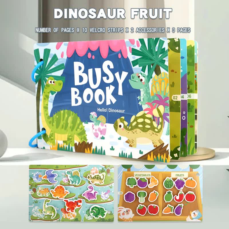 Themed Busy Book Set all 5 books- Educational Activity Books for Preschool Learning (Farm, Vehicles, Dinosaurs, Ocean, and Forest,5 books in total)