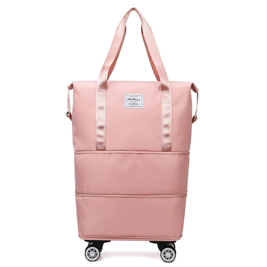 Pink Large Capacity Foldable Travel Bags with wheels | Perfect hospital bag for Mama!