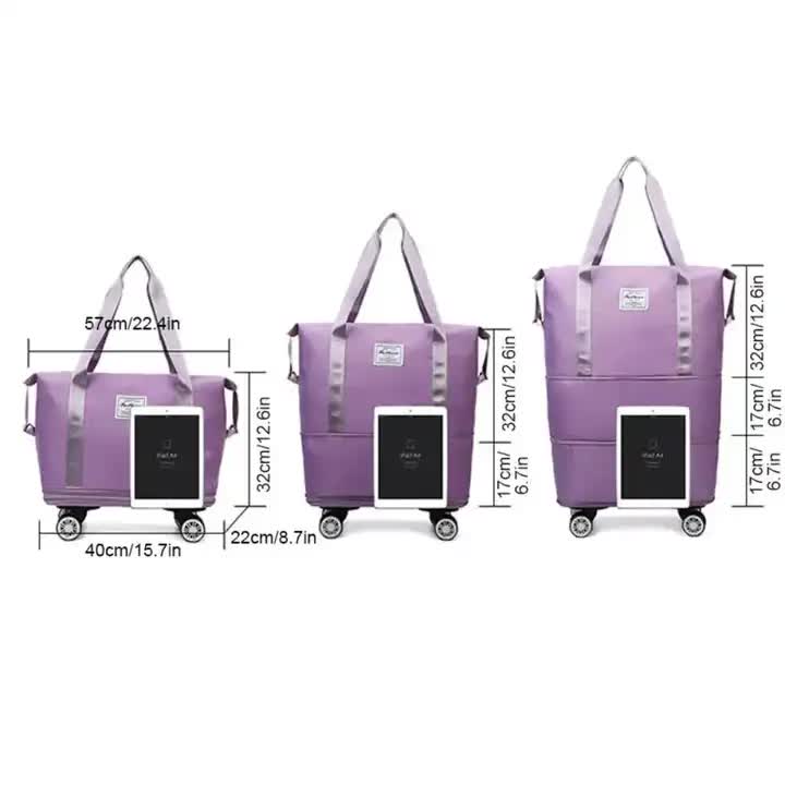 Blue Large Capacity Foldable Travel Bags with Wheels | Perfect hospital bag for Mama!