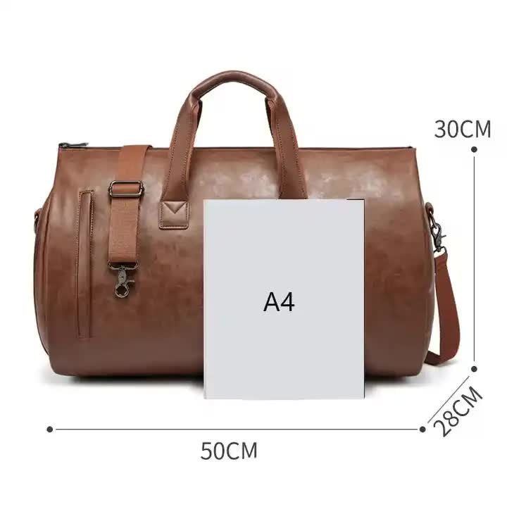 Champagne PU Leather Travel Duffel Bag with Shoe Compartment | Perfect hospital bag for Mama!