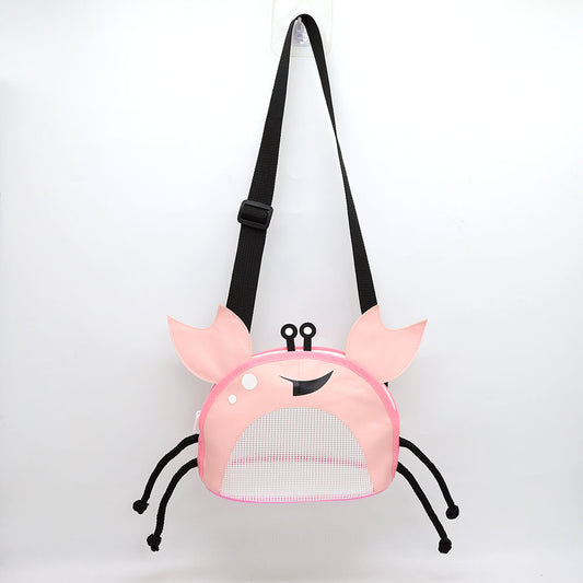 Crab Mesh Beach Bag for Kids - Pink Shell Collector