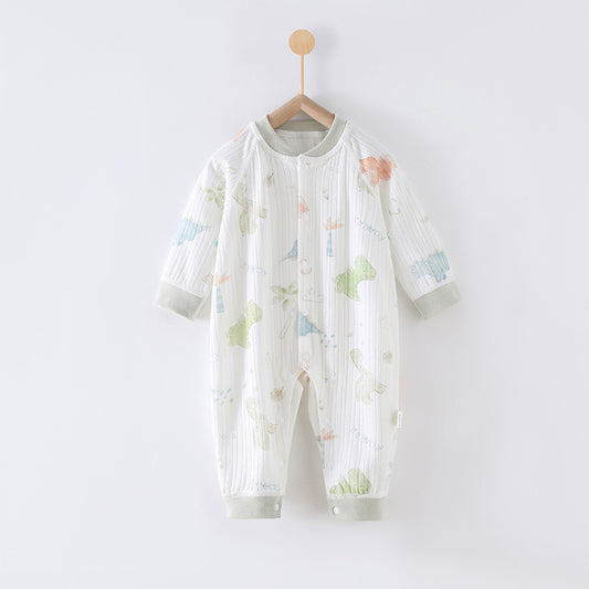 73 Size Dinosaur Land Class A Pure Cotton Long-Sleeve Baby Onesie - Cozy Newborn Bodysuit for Fall and Winter