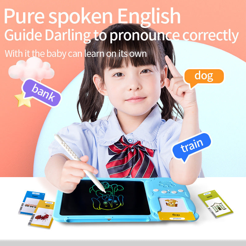 Kids Interactive Early Education Toy: Combination Card Reader & LCD Drawing Board for Toddlers
