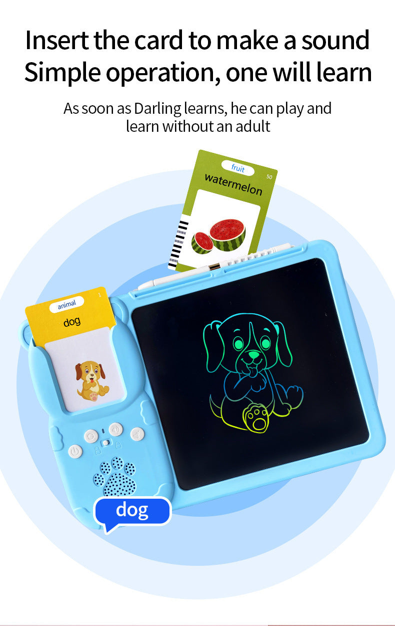 Kids Interactive Early Education Toy: Combination Card Reader & LCD Drawing Board for Toddlers